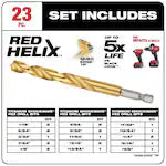 Milwaukee 48-89-4631, SHOCKWAVE Impact Duty™ RED HELIX™ Titanium Drill Bit Set – 23PC