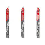 Milwaukee 48-00-5302, The TORCH with Carbide Teeth 9" 7TPI (3/pkg)