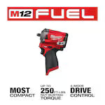 Milwaukee 2554-20, M12 FUEL 3/8" Stubby Impact Wrench (Tool Only) (DISCOUNTINUED)