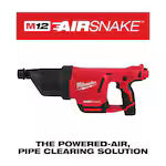 Milwaukee 2572B-21, M12 AIRSNAKE Drain Cleaning Air Gun Kit