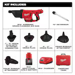 Milwaukee 2572B-21, M12 AIRSNAKE Drain Cleaning Air Gun Kit