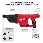 Milwaukee 2572B-21, M12 AIRSNAKE Drain Cleaning Air Gun Kit
