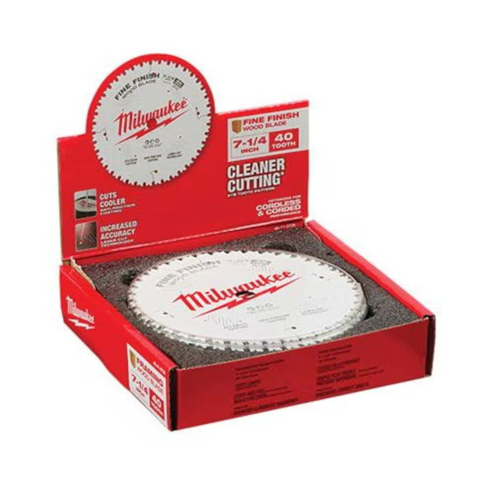 Milwaukee 48-41-0726, 7-1/4" 40T Fine Finish Circular Saw Blades Bulk 10