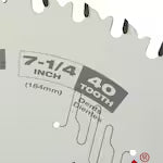 Milwaukee 48-40-0726, 7-1/4" 40T Fine Finish Circular Saw Blade