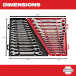 Milwaukee 48-22-9516, 15pc Ratcheting Combination Wrench Set - Metric