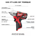 Milwaukee 2463-20, M12 3/8" Impact Wrench (Tool Only)