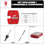Milwaukee 49-56-9295, 9 PC BIG HAWG™ with Carbide Teeth Hole Saw Kit w/ PACKOUT™ Compact Organizer
