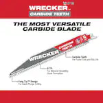 Milwaukee 48-00-5241, 6" 6 TPI THE WRECKER with Carbide Teeth SAWZALL Blade (1/pkg)