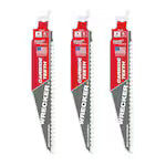 Milwaukee 48-00-5341, 6" 6 TPI THE WRECKER with Carbide Teeth SAWZALL Blade (3/pkg)
