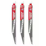Milwaukee 48-00-5342, 9" 6 TPI THE WRECKER with Carbide Teeth SAWZALL Blade (3/pkg)