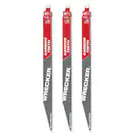 Milwaukee 48-00-5343, 12" 6 TPI THE WRECKER with Carbide Teeth SAWZALL Blade (3/pkg)