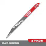 Milwaukee 48-00-5343, 12" 6 TPI THE WRECKER with Carbide Teeth SAWZALL Blade (3/pkg)