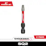 Milwaukee 48-32-4972, 2" SQ2" SHOCKWAVE Impact Duty Bit - 2 Pack