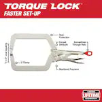 Milwaukee 48-22-3533, 9" TORQUE LOCK™ LOCKING C-CLAMP WITH DEEP JAWS