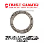 Milwaukee 48-53-2772, 5/16" x 75' Inner Core Drop Head Cable with Rustguard