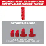Milwaukee 48-22-8338, PACKOUT M12 Battery Rack