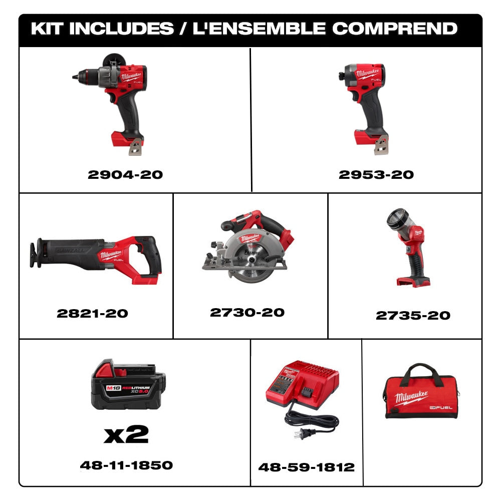Milwaukee 3697-25, M18 FUEL™ 5-Tool Combo Kit