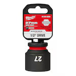 Milwaukee 49-66-6259, 1/2" Drive 27MM  Standard SHOCKWAVE Impact Duty 6 Point Socket