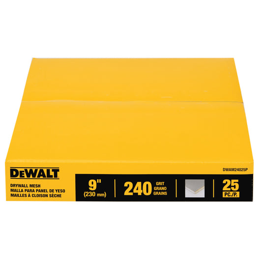 DEWALT DWAM24025P, 9'' Drywall Mesh 240 grit (25/pkg)