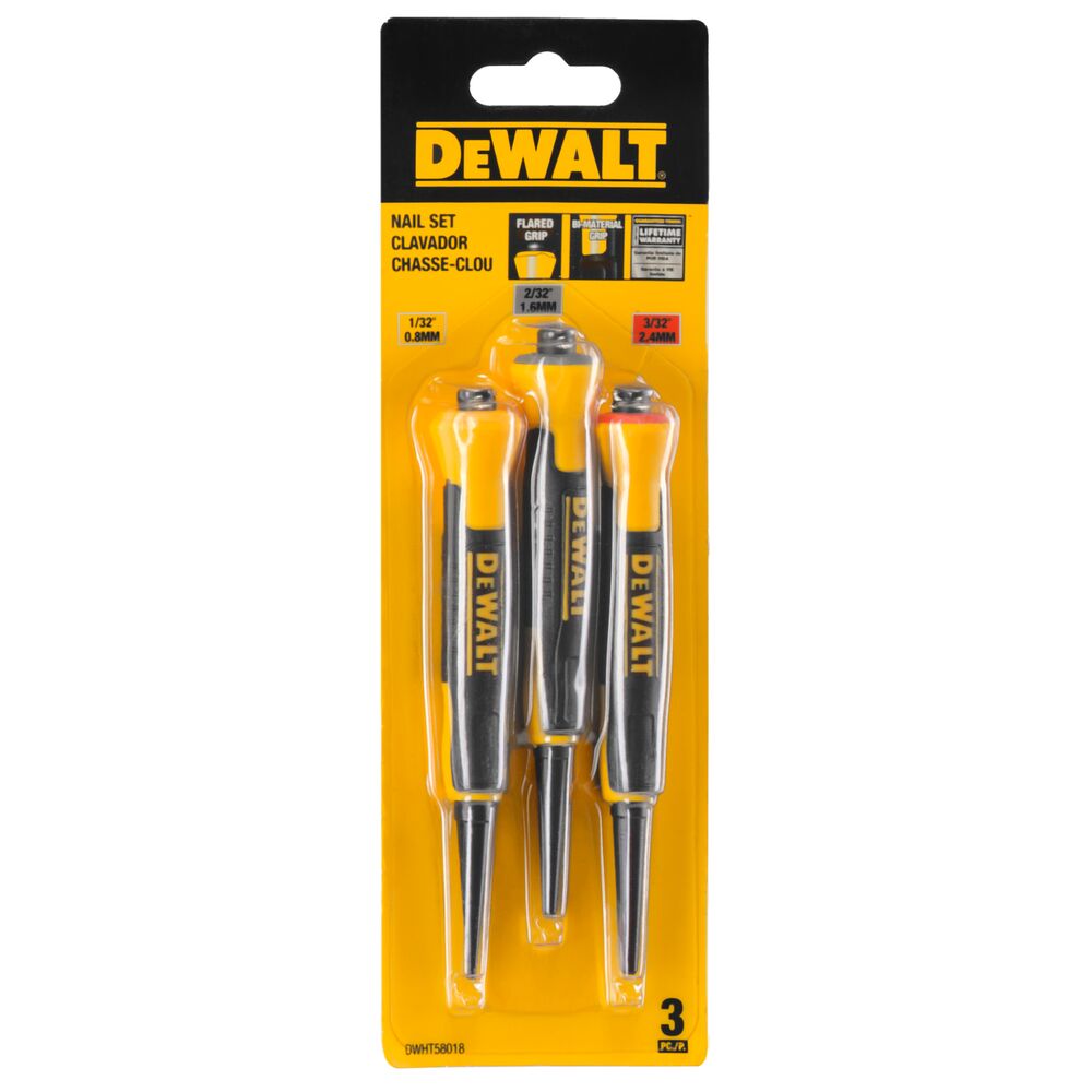 DEWALT DWHT58018, 1/32'', 2/32'', 3/32'' BI-MATERIAL NAIL SETS