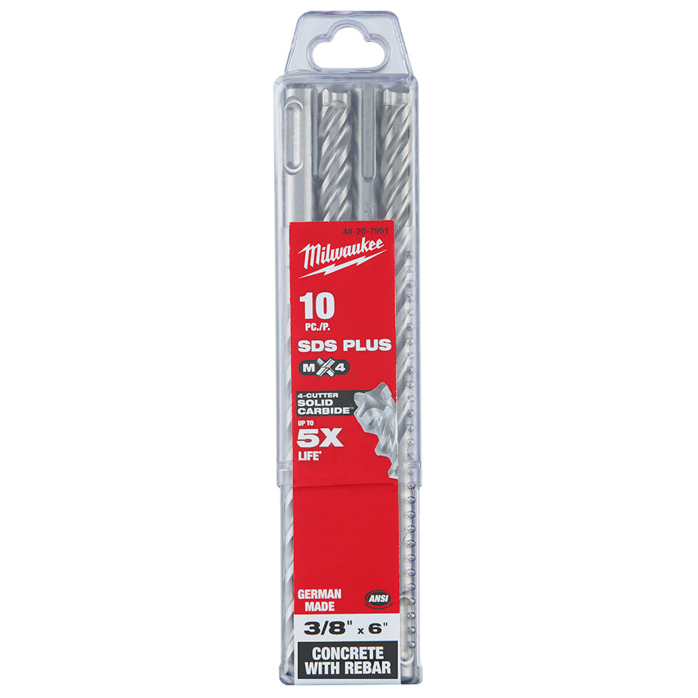 Milwaukee 48-20-7951, SDS-PLUS 4CT MX4 3/8" X 4" X 6" (10/pkg sold/ea)