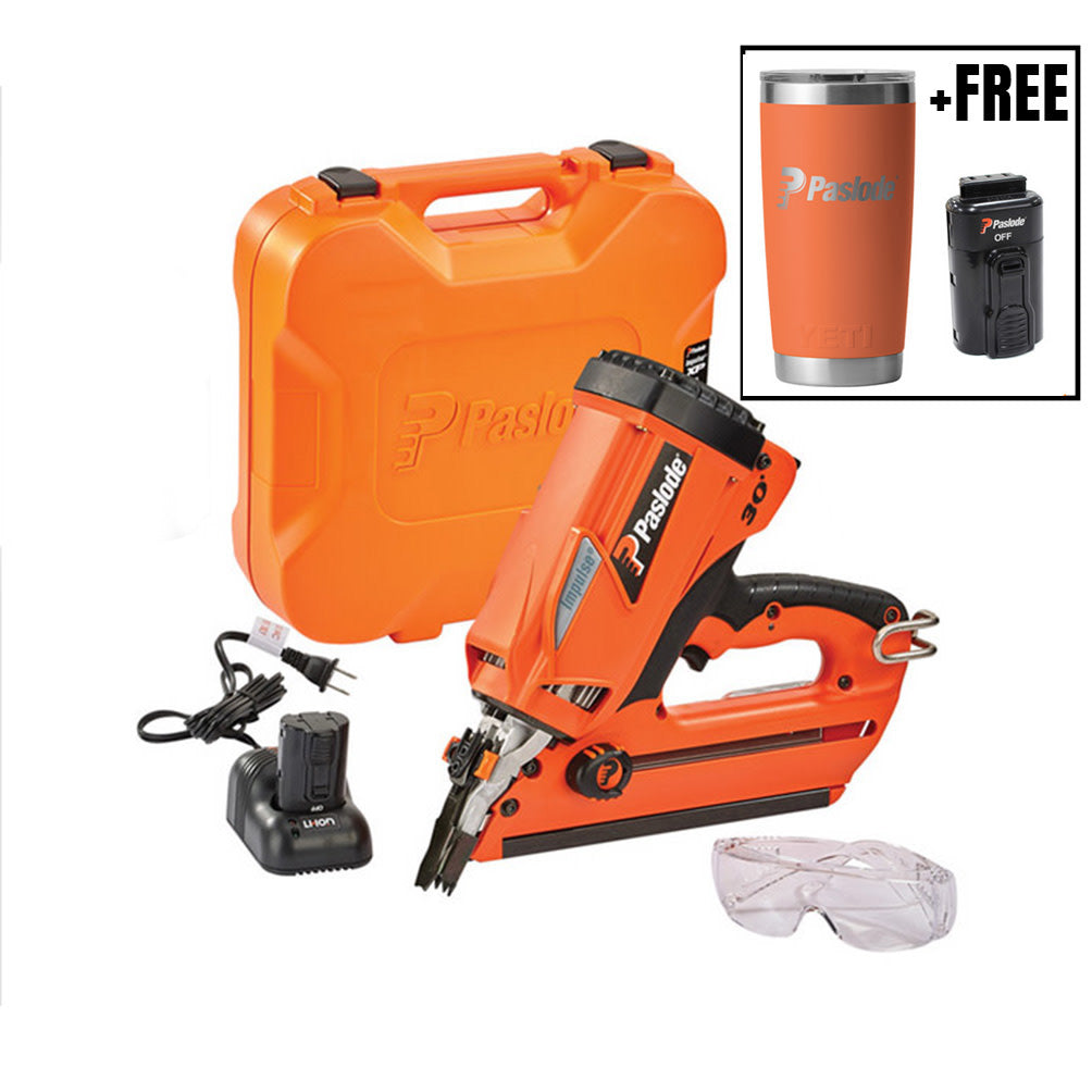 Paslode 906450IXT,  CFN325IM Impulse Framing Nailer Bonus Pack Includes an extra Li-Ion battery and a Limited Edition 20 oz. YETI Tumbler