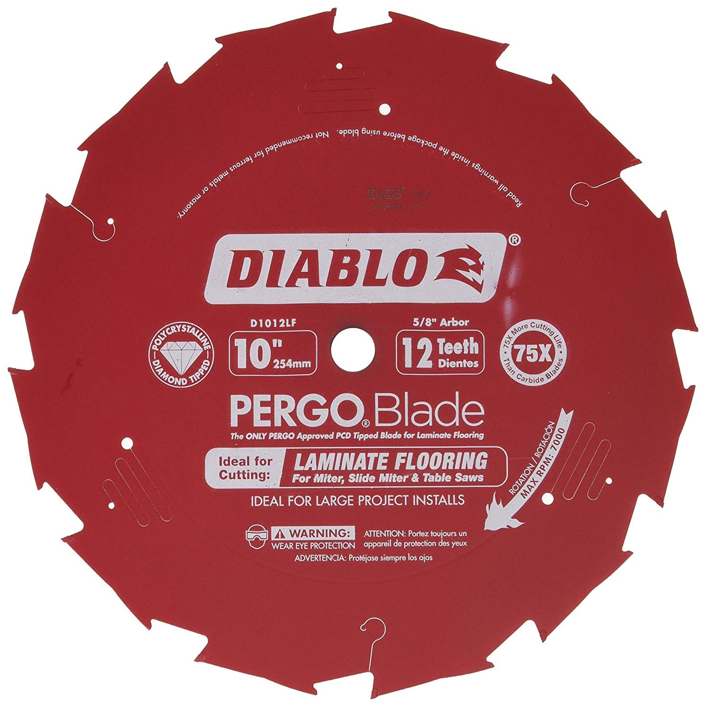 Diablo D1012LF, 10" x 12T PCD Laminate Flooring Blade