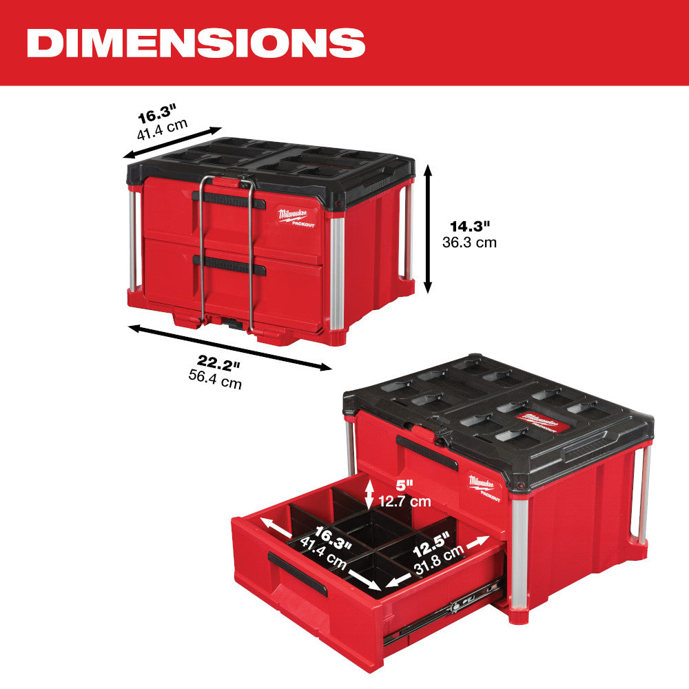 Milwaukee 48-22-8442, PACKOUT 2-Drawer Tool box