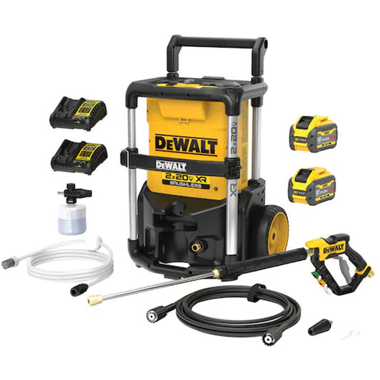 DEWALT DCPW1600Y2, 2X20V MAX 1600 MAX PSI Pressure Washer​ with 2x 12.0Ah FLEXVOLT Kit