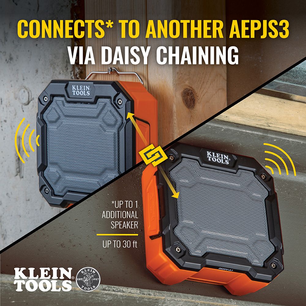 Klein Tools AEPJS3, Bluetooth® Jobsite Speaker with Magnet and Hook