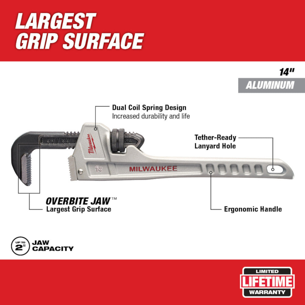 Milwaukee 48-22-7214, 14" Aluminum Pipe Wrench