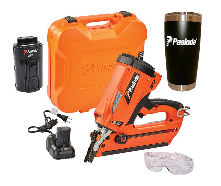 Paslode 906450IXM,  CFN325IM Impulse Framing Nailer Bonus Pack Includes an extra Li-Ion battery and a Limited Edition 20 oz. Travel Mug