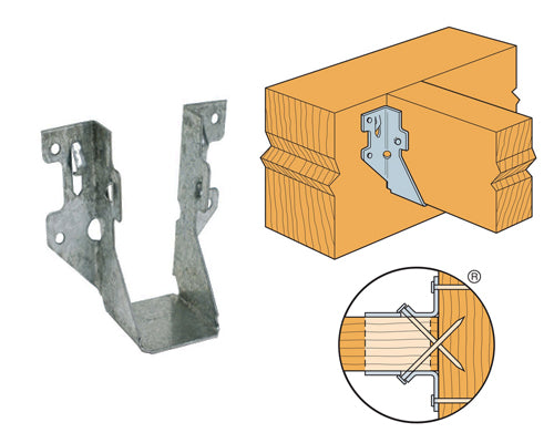 Simpson Strong Tie LUS24Z-EA, DBL SHEAR FACE MOUNT HANGER ZMAX 2 X 4, EA