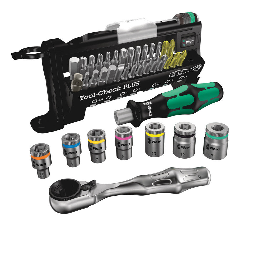 Wera 05056490001, TOOL-CHECK PLUS BITS ASSORTMENT WITH RATCHET + SOCKETS, 39 PIECES