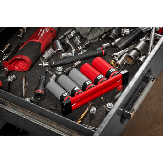 Milwaukee 49-66-7831, SHOCKWAVE Impact Duty™ 1/2 Drive SAE & Metric 5PC Lug Nut Wheel Socket Set