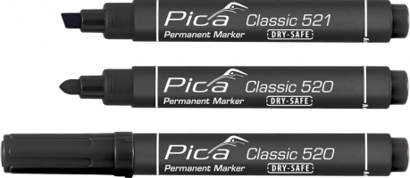 Pica 520/46, Permanent marker 1-4mm, Round tip, black