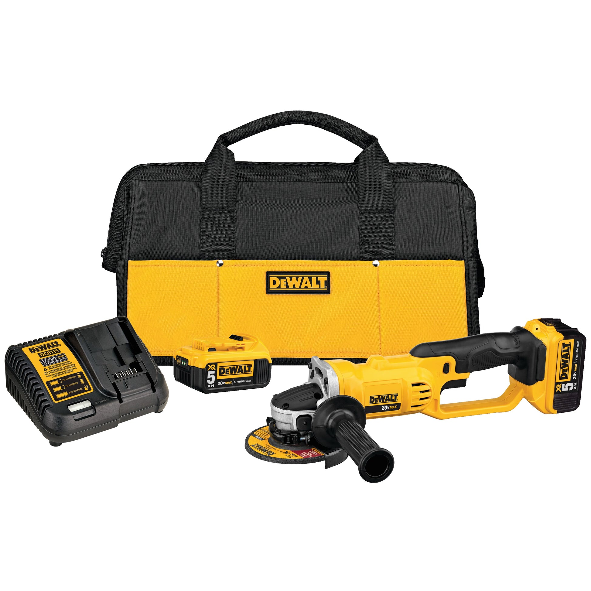 DEWALT DCG412P2, 20V MAX Li-Lon Grinder Tool Kit (5.0 Ah)