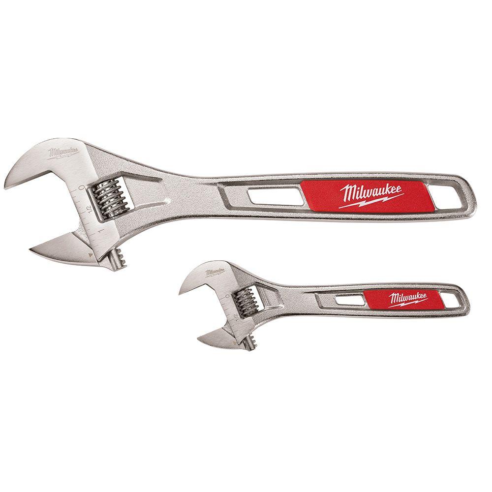 Milwaukee 48-22-7400, 2 pc Adjustable Wrench Set 6" & 10"