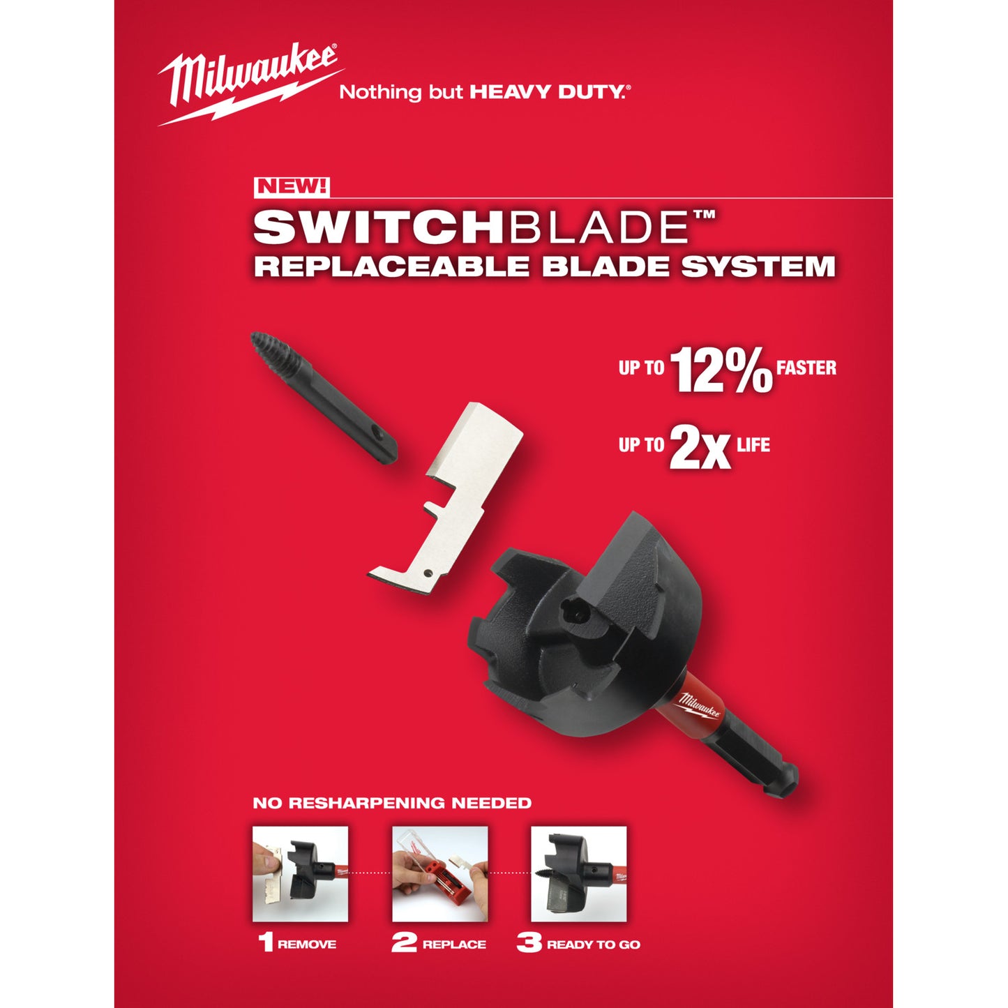 Milwaukee 48-25-5225, 1-1/2" Switchblade 3 Blade Replacement Kit (3/pkg)