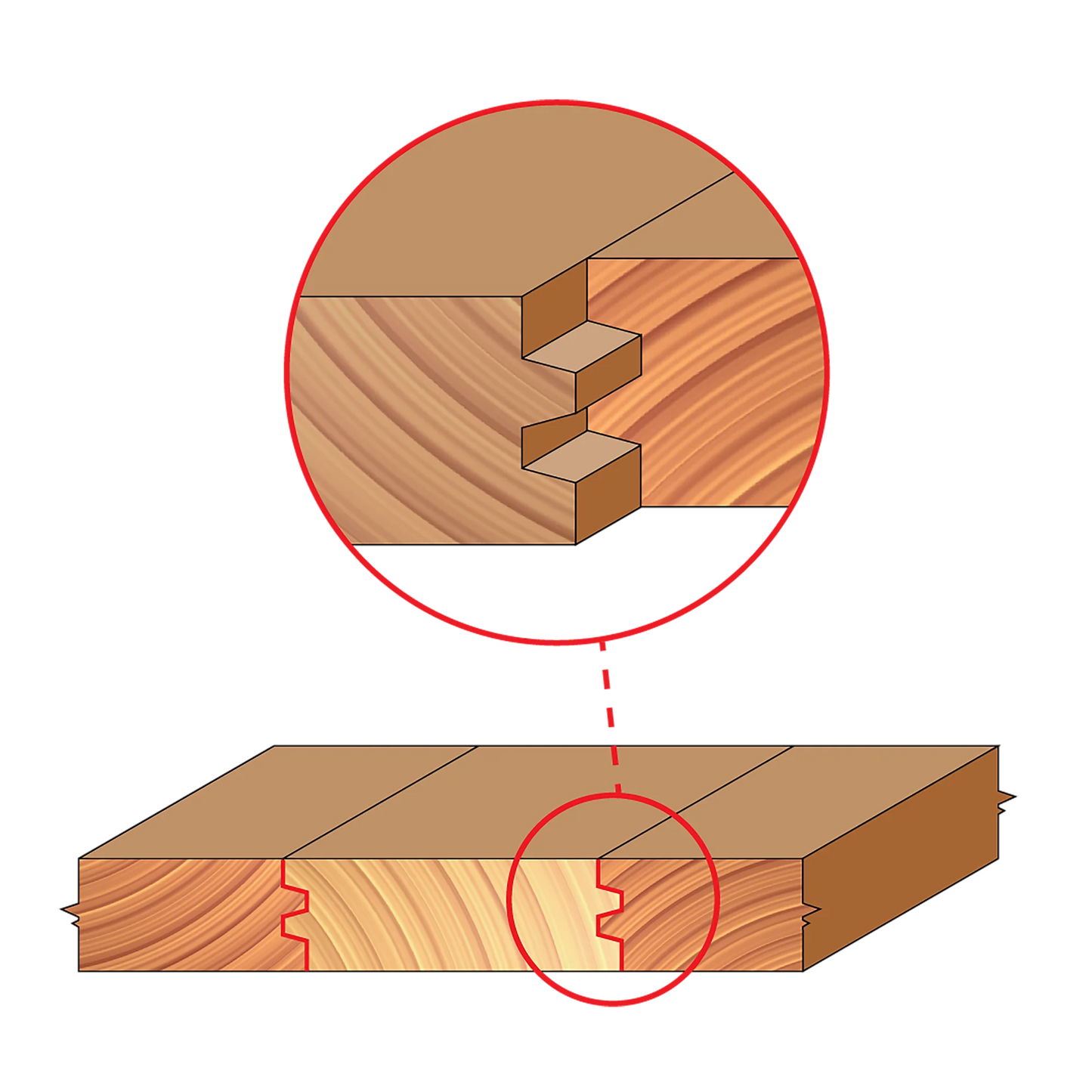 Freud 99-031, Carbide Router Bit - 1-1/2" x 2-3/4" Reversible Glue Joint Bit (1/2" Shank)