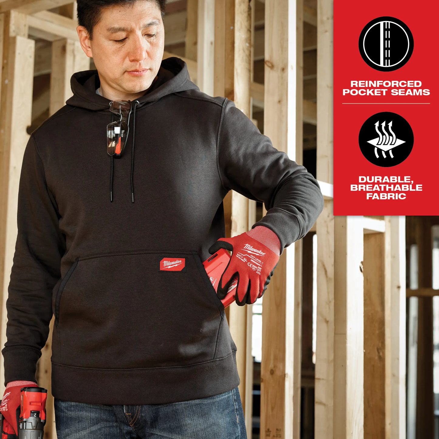 Milwaukee 351B-M, FREEFLEX™ Pullover Hoodie - BLACK