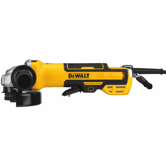 DEWALT DWE43214N, 5'' Brushless Barrel Grip Paddle Switch Grinder 13Amp, 10,500rpm, E-Clutch, Kickback Brake, Brake, Lanyard Ready (No Lock On Switch)