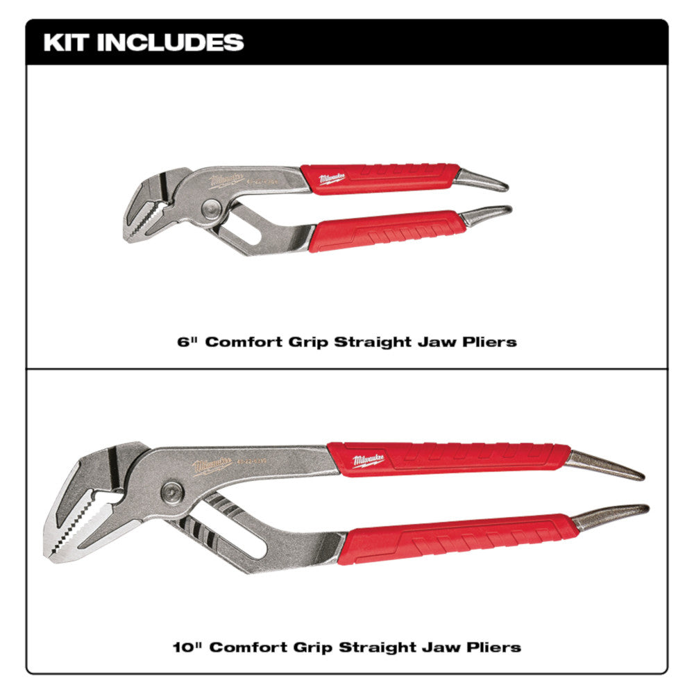 Milwaukee 48-22-6330, 6" & 10" Straight Jaw Pliers Set