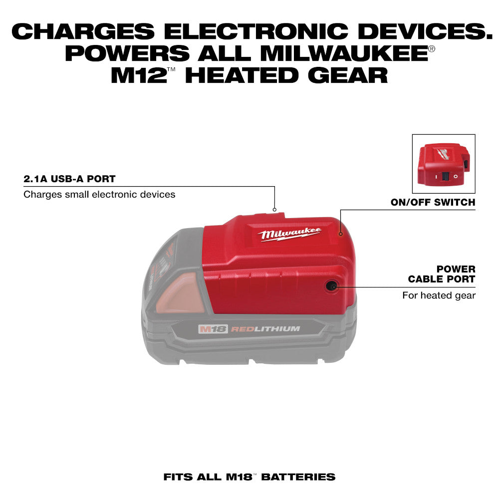 Milwaukee 49-24-2371, M18 Power Source W/Powered Usb Port