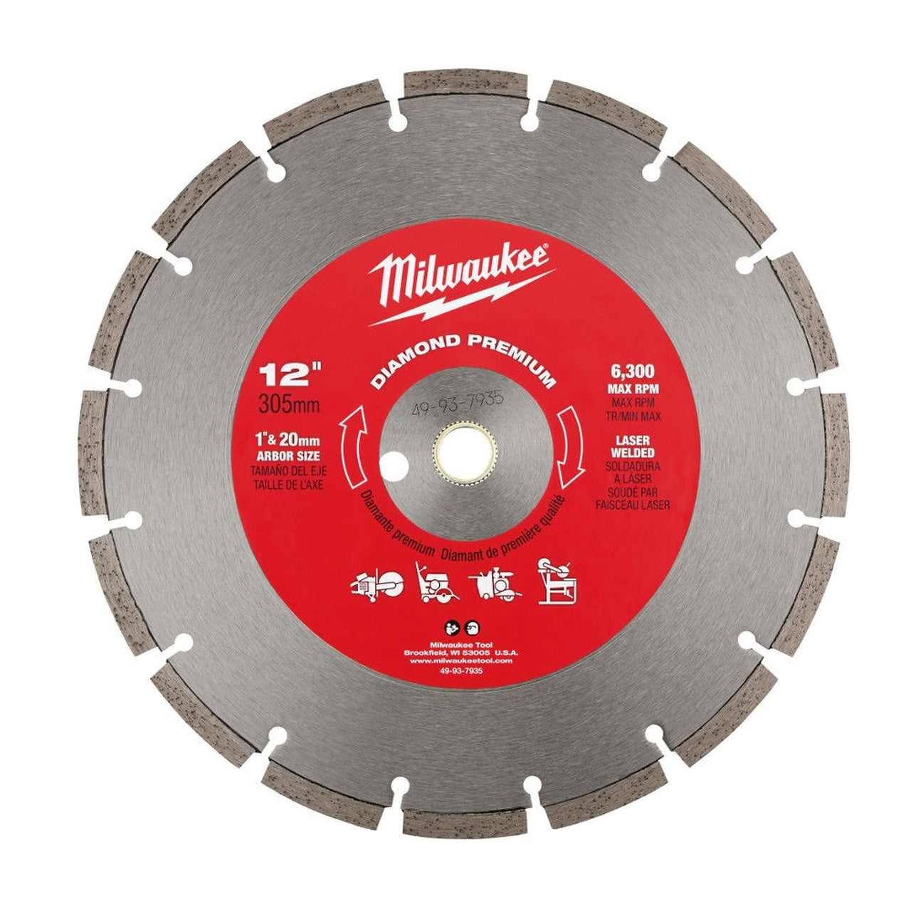 Milwaukee 49-93-7935, 12" PREMIUM CONCRETE SEGMENTED