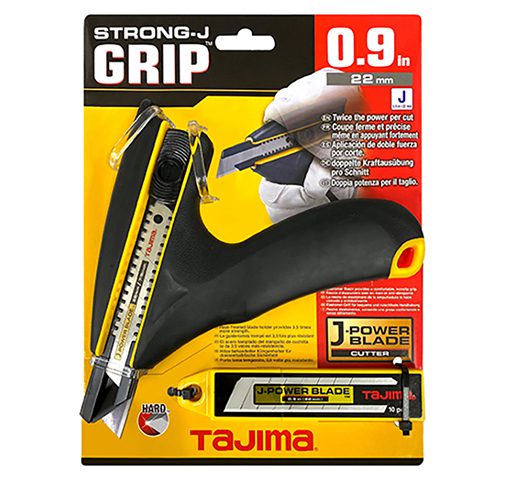 Tajima DC-690, STRONG-J GRIP, Two-Handed Cutter, auto lock blade lock, 22mm wide Endura Blade with 10 blade pack