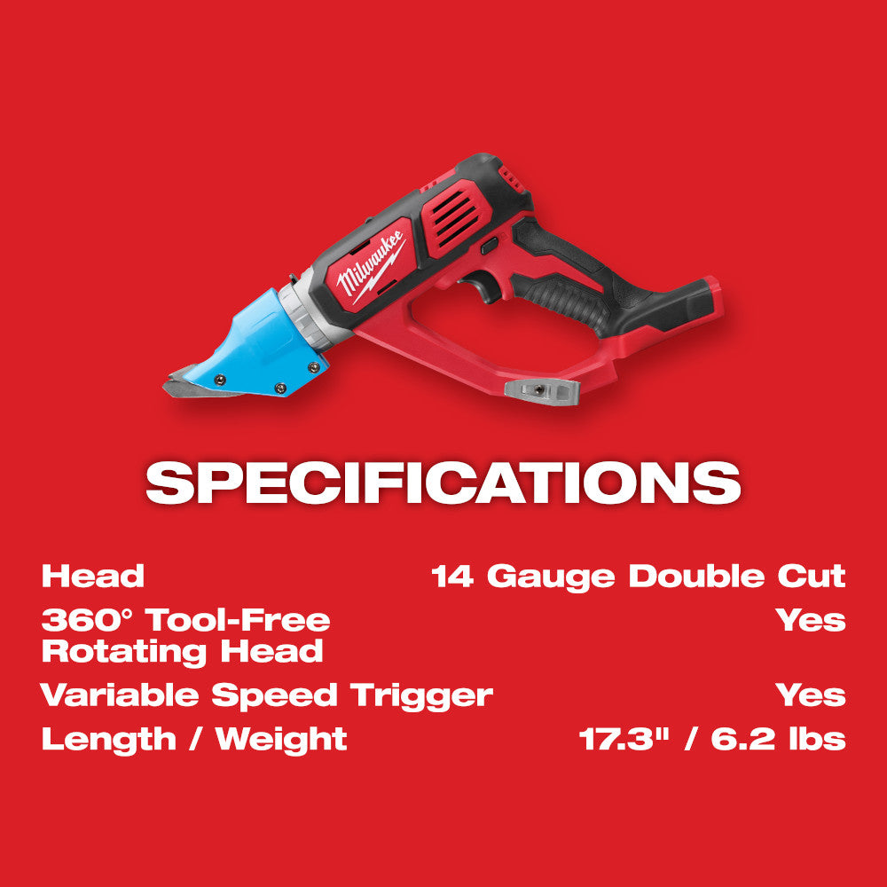 Milwaukee 2636-20, M18 14 Gauge Double Cut Shear (Tool Only)