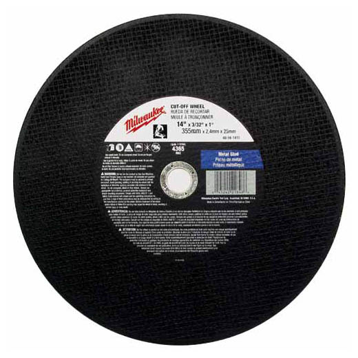 Milwaukee 49-94-1415, 14" x 3/32" x 1" Cut-Off Wheel, Type 1