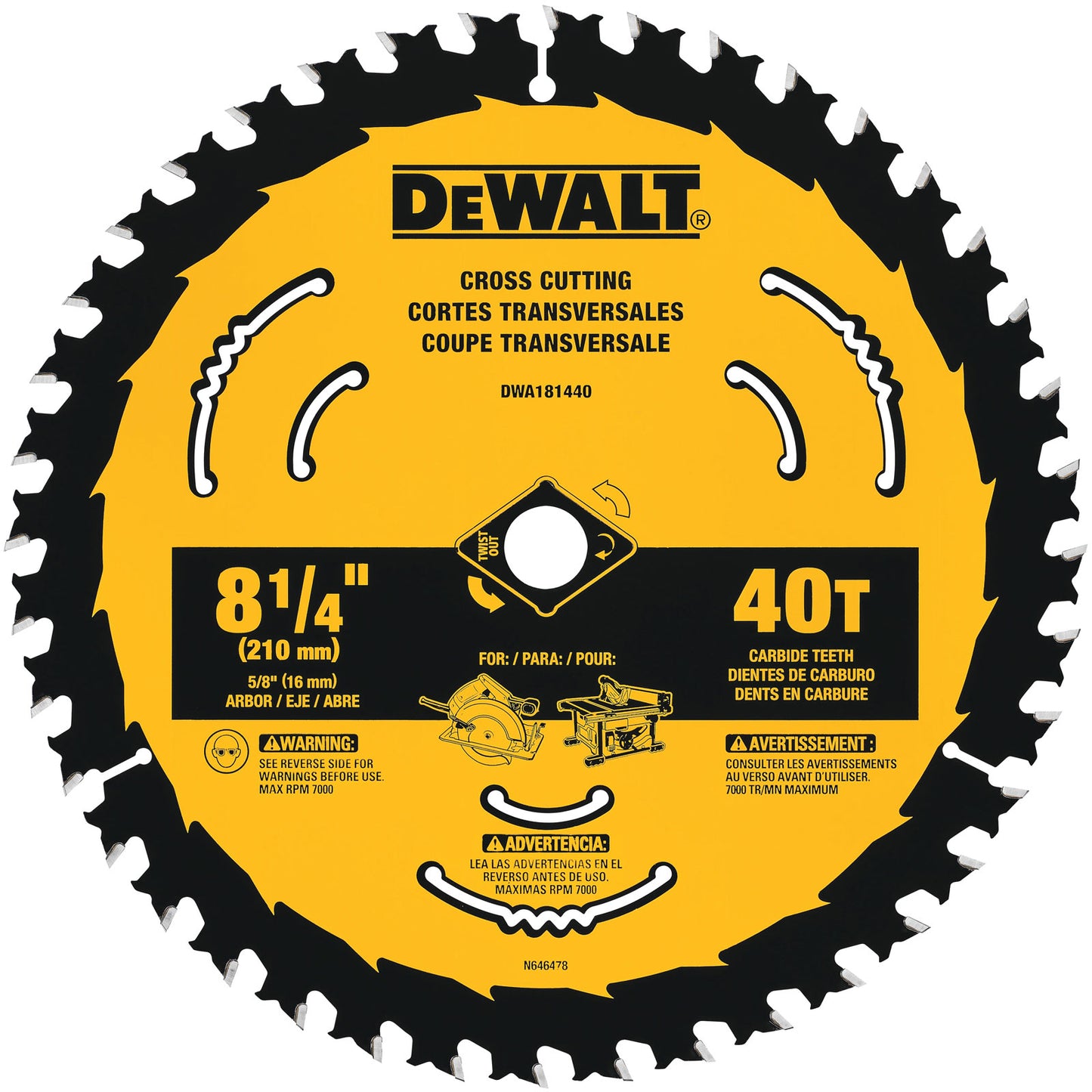 DEWALT DWA181440, 8-1/4'' Circular Saw Blades