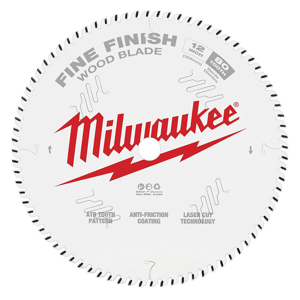 Milwaukee 48-40-1224, 12" 80T Fine Finish Circular Saw Blade